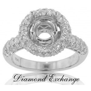 2.25 CT Round Cut Diamond Semi Mount Engagement Ring